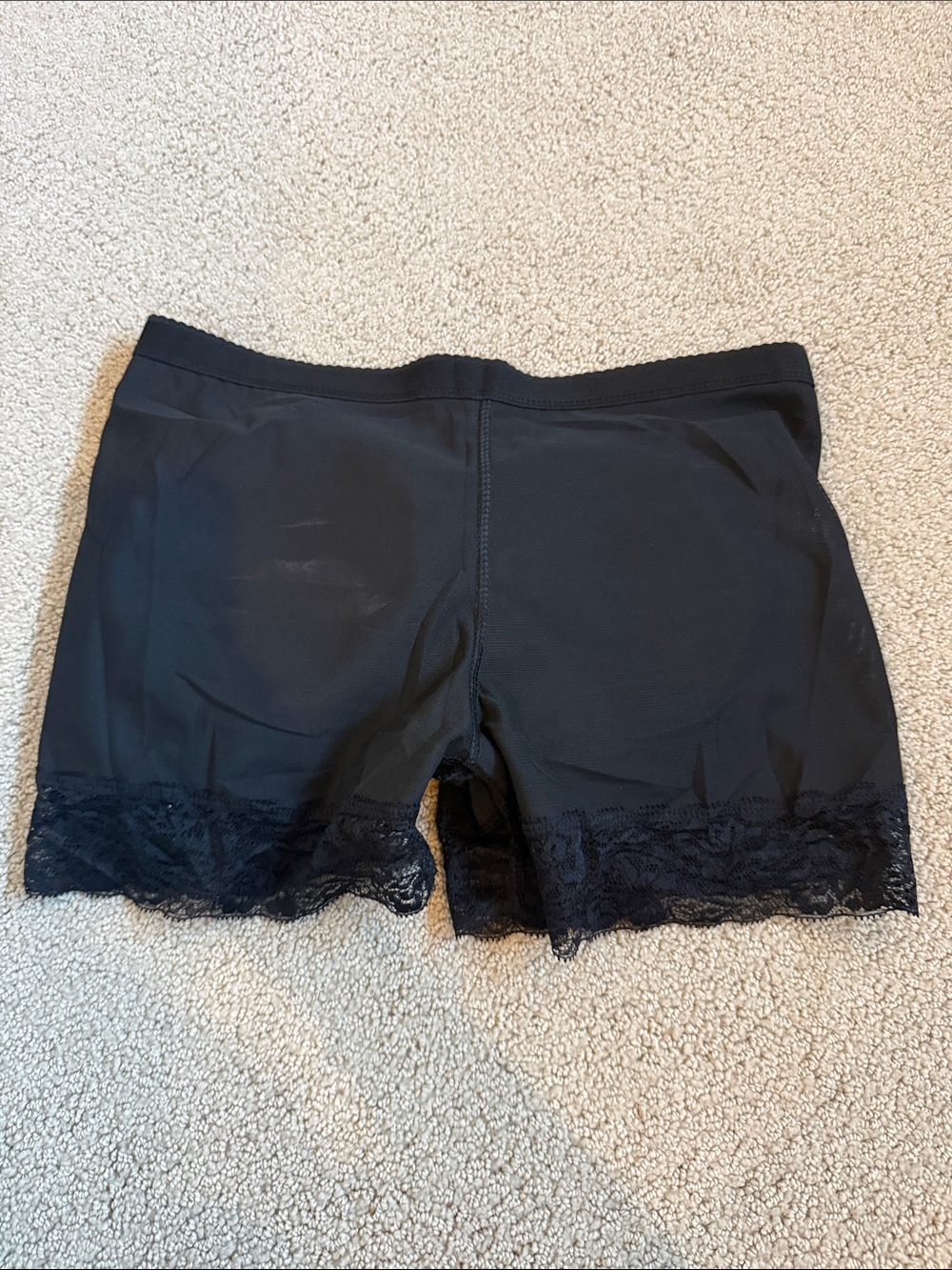 Lace-Trim Black Boyshorts with built in butt Pading- RUNS SUPER SMALL can fit Xs